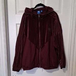Adidas Burgundy Velvet Jacket XL